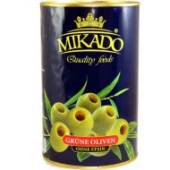 Оливки зеленые «Mikado» без косточки, 4250 мл