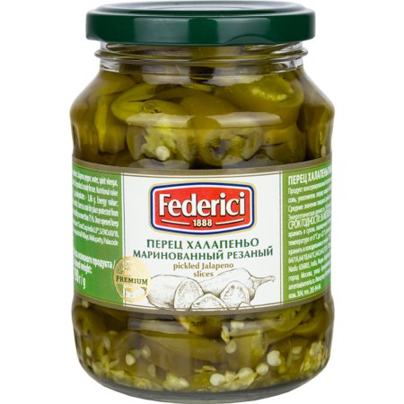 Перец халапеньо «Federici» маринованный резаный, 370 мл