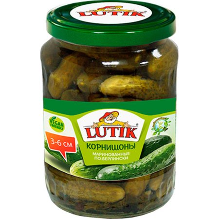 Корнишоны «Lutik» по-берлински, маринованные, 350 г