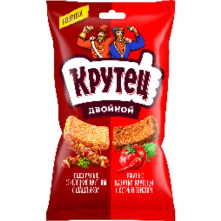 Смесь гренок двойной «Крутец» со вкусом шашлыка и томата спайси, 100 г