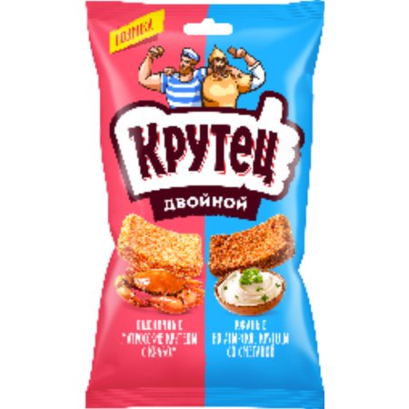 Смесь гренок двойной «Крутец» со вкусом краба и сметаны, 100 г