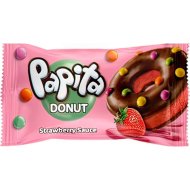 Кекс глазированный «Papita Donut» клубника и цветное драже, 40 г