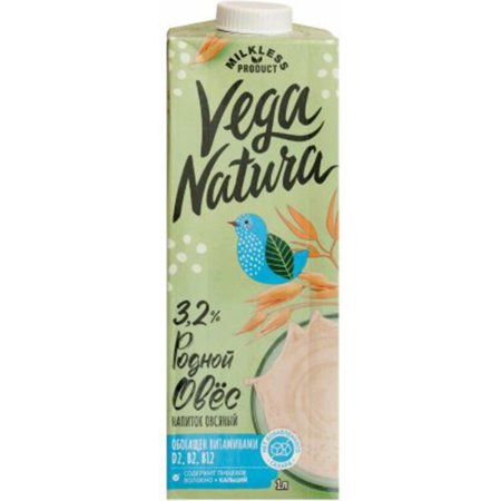 Напиток овсяный «Vega Natura» Родной, 3.2%, 1 л