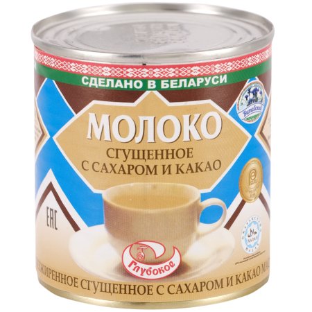 Молоко сгущенное «Глубокое» с сахаром и какао 7.5%, 380 г.