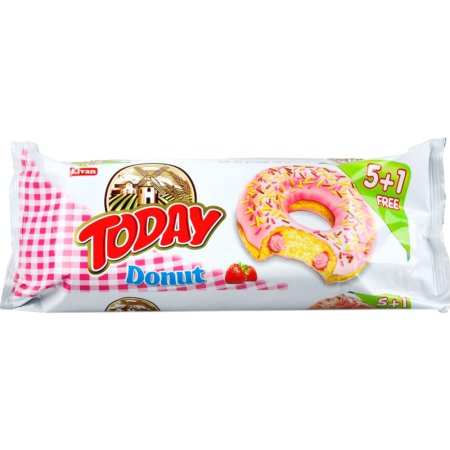 Изделие бисквитное «Today Donut» со вкусом клубники, 6 шт, 240 г