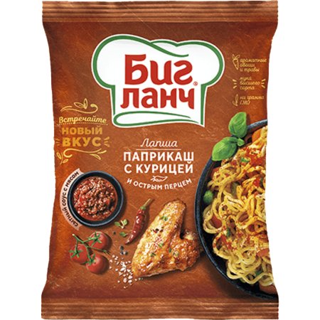 Лапша «Биг Ланч» паприкаш с курицей и острым перцем, 75 г