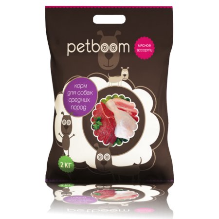 Корм для собак «Petboom» мясное ассорти, 2 кг.