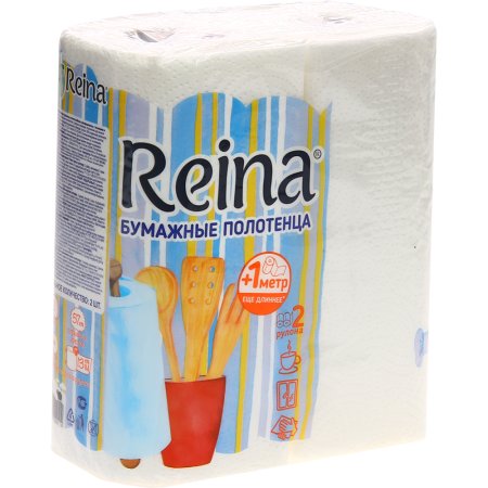 Полотенца бумажные «Reina», двухслойные, 2 рулона