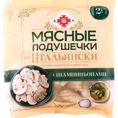 Пельмени «Мясные подушечки «по-Итальянски» с шампиньонами, 430 г