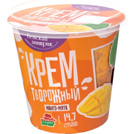 Крем твороженный «Венский Завтрак» манго-мята, 4.5%, 150 г