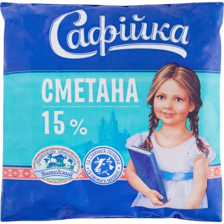 Сметана «Сафийка» 15%, 400 г