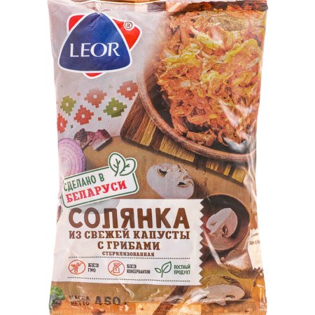 Солянка «Leor» из свежей капусты с грибами, 450 г.