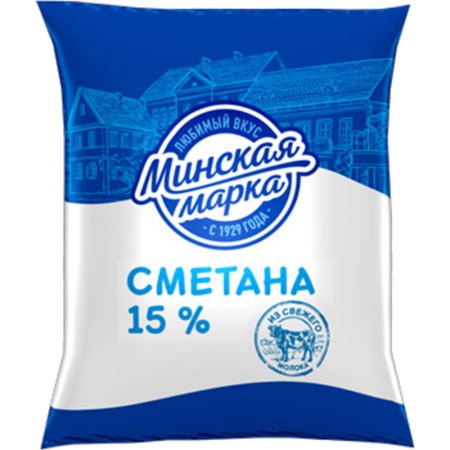 Сметана «Минская марка» 15%, 400 г