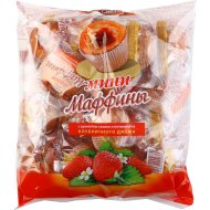 Мини-маффины «Русский бисквит» с ароматом сливок и клубничным джемом, 465 г