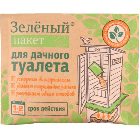 Зеленый пакет для дачного туалета «Доктор-Робик».
