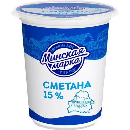 Сметана «Минская марка» 15%, 380 г