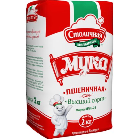 Мука пшеничная «Столичная мельница» высший сорт, 2 кг.