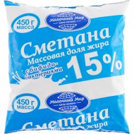 Сметана(15%,об.биф/бакт,п/эт)МолМир 450г