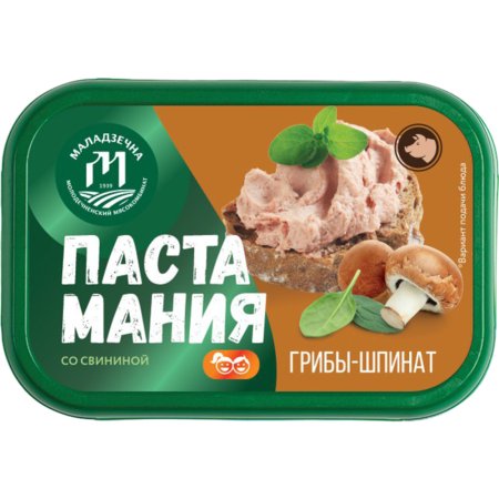 Паста мясная «Пастамания» грибы со шпинатом, 150 г