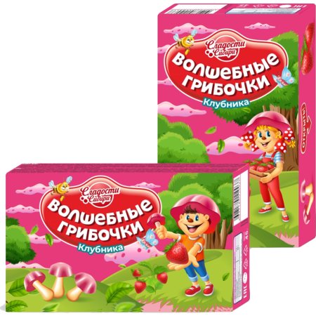 Печенье «Волшебные грибочки» с клубничным вкусом, 45 г