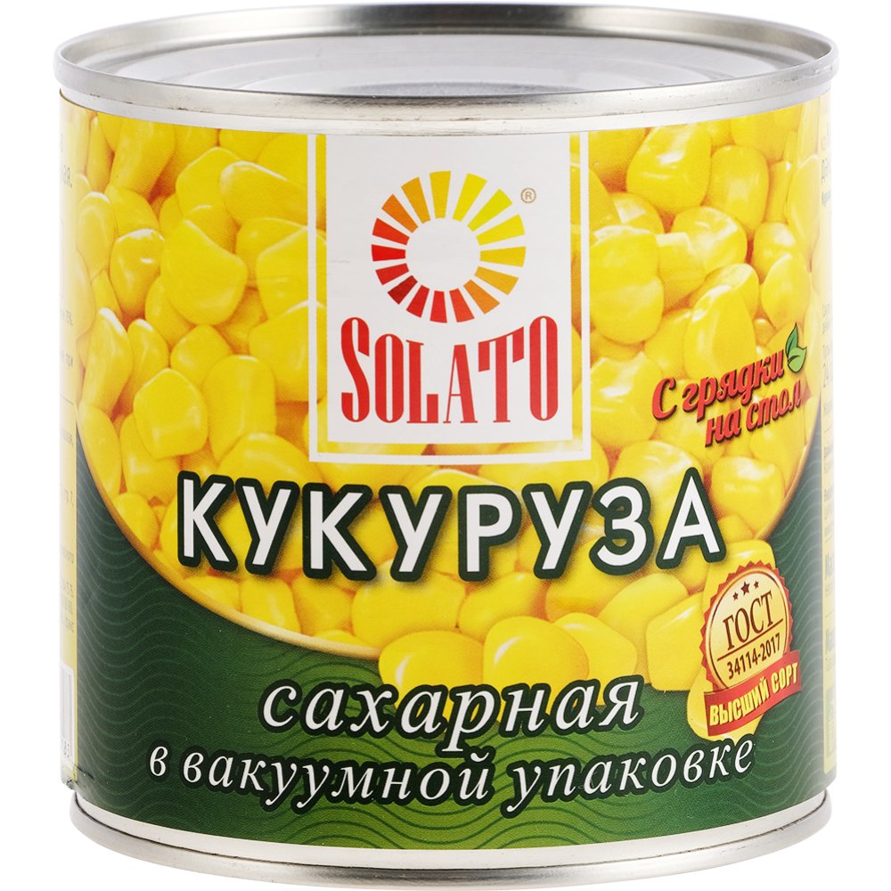 Кукуруза «SOLATO»(конс,сах,ж/б)340г - Каталог товаров