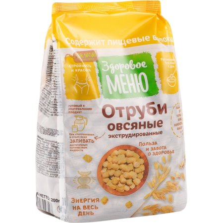 Отруби овсяные «Здоровое меню» экструдированные, 200 г