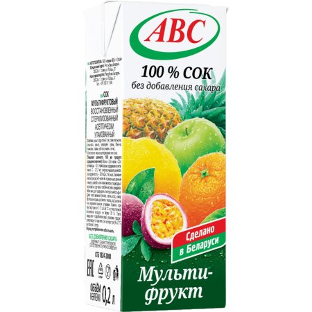 Сок «ABC» мультифруктовый, 200 мл.