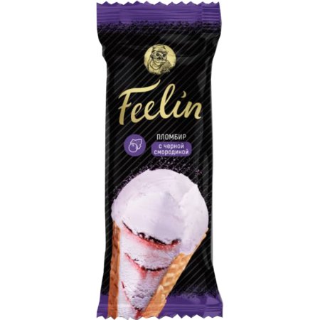 Морож«FEELIN»(плом,черн смород,рожок)70г