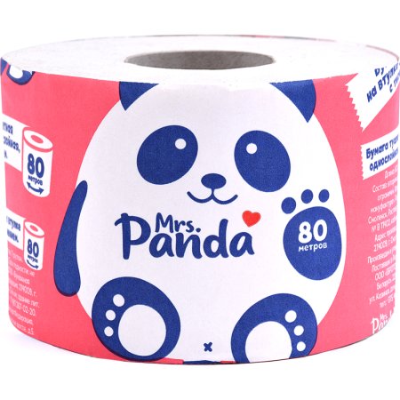 Бумага туалетная «Mrs.Panda» 80 метров, 1 шт