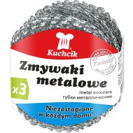 Губки для посуды металлические «Kuchcik», 3 шт