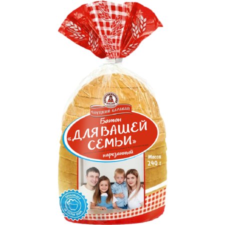 Батон «Слуцкий каравай» Для вашей семьи, нарезанный, 240 г