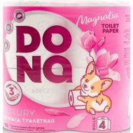 Туалетная бумага «Dona» Magnolia, 3 слоя, 4 рулона