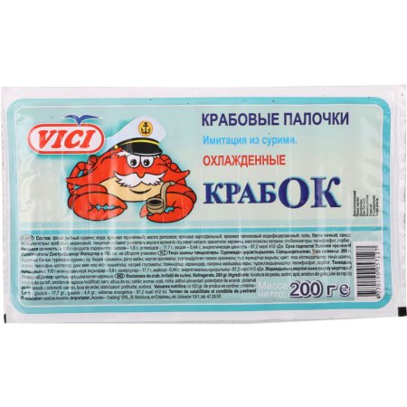 Крабовые палочки «Крабок» имитация, охлажденные, 200 г.