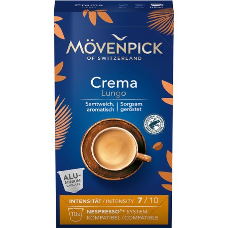 Кофе молотый в капсулах «Movenpick» Crema Lungo 10 штук, 57 г