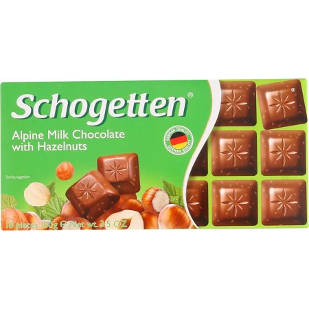 Шоколад «Schogetten» молочный, альпийский, с лесными орехами, 100 г
