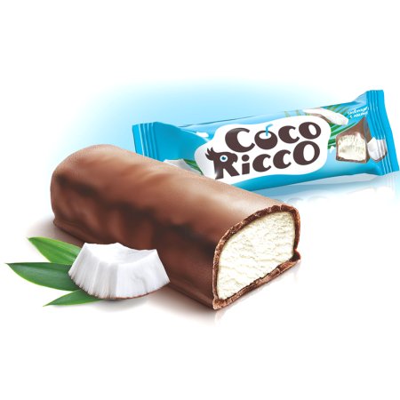 Мороженое «Coco ricco» сливочное с кокосовым молоком и мякотью, 50г