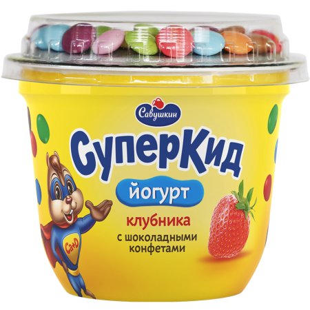 Йогурт «Суперкид» клубника-конфеты, 103 г