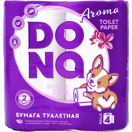 Туалетная бумага «Dona» Aroma, двухслойная, 4 рулона