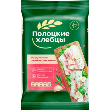 Хлебцы «Полоцкие» ржаные с чесноком, 80 г