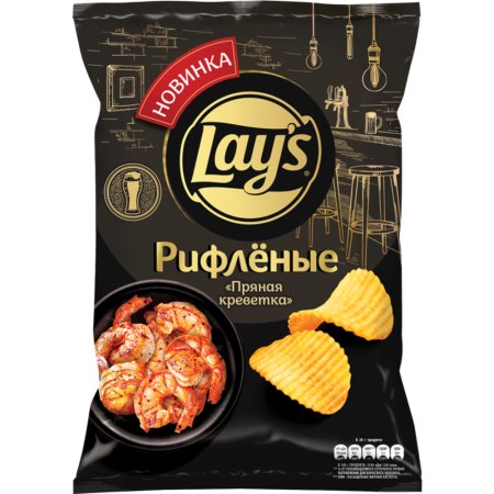 Чипсы карт.«LAY`S»(риф,прян.креветка)90г