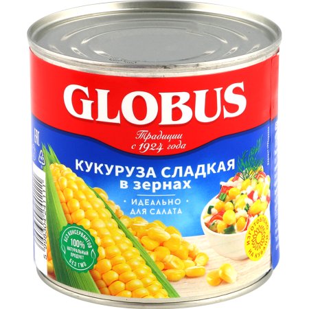 Кукуруза консервированная «Globus» сладкая, 340 г