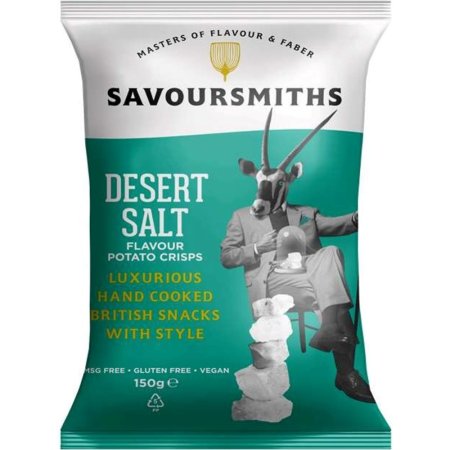 Чипсы картофельные натуральные «Savoursmiths» с солью пустыни, 150г