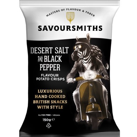 Чипсы картофельные «Savoursmiths» с солью пустыни и черн.перцем,150г