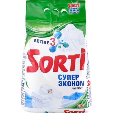 Порошок стиральный «Sorti» автомат, супер эконом, 6 кг.