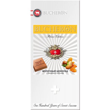 Шоколад молочный «Bucheron Blanc Edition» изюм/орех, 85 г