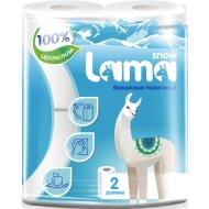 Полотенце бум.«SNOW LAMA» (бел)2сл,2рул