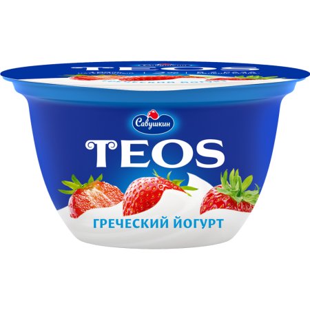 Йогурт греческий «Teos» клубника, 2 %, 140 г.