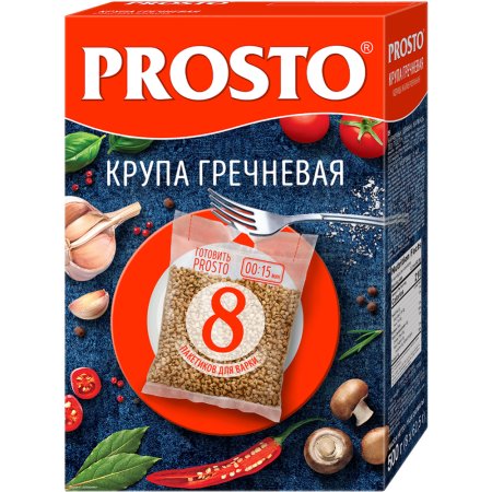 Крупа гречневая «Prosto» ядрица, 8 х 62.5 г