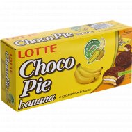 Печенье «Choco Pie» lotte с ароматом банана, 168 г.