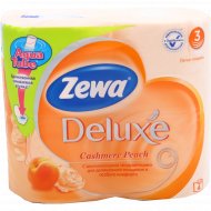 Туалетная бумага «Zewa» персик, трехслойная, 4 рулона.